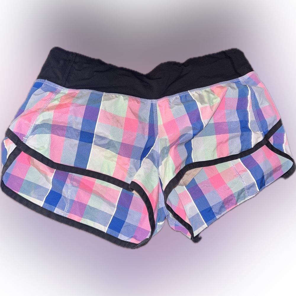 Lululemon Colorful Plaid Athletic Shorts